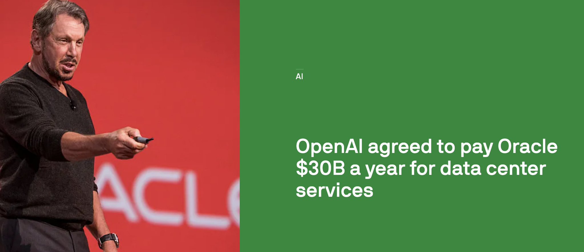 OpenAI agreed to pay Oracle $30B a year for data center services